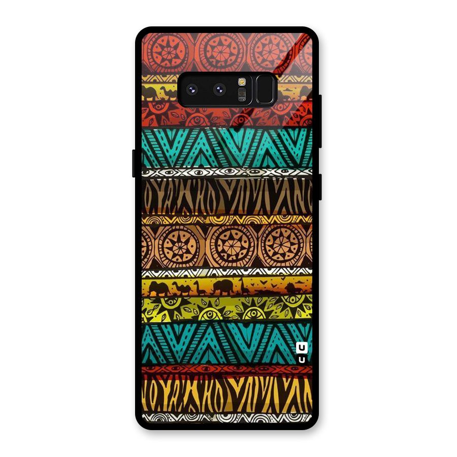 African Design Pattern Glass Back Case for Galaxy Note 8
