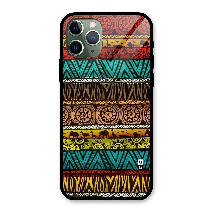 African Design Pattern Glass Back Case for iPhone 11 Pro