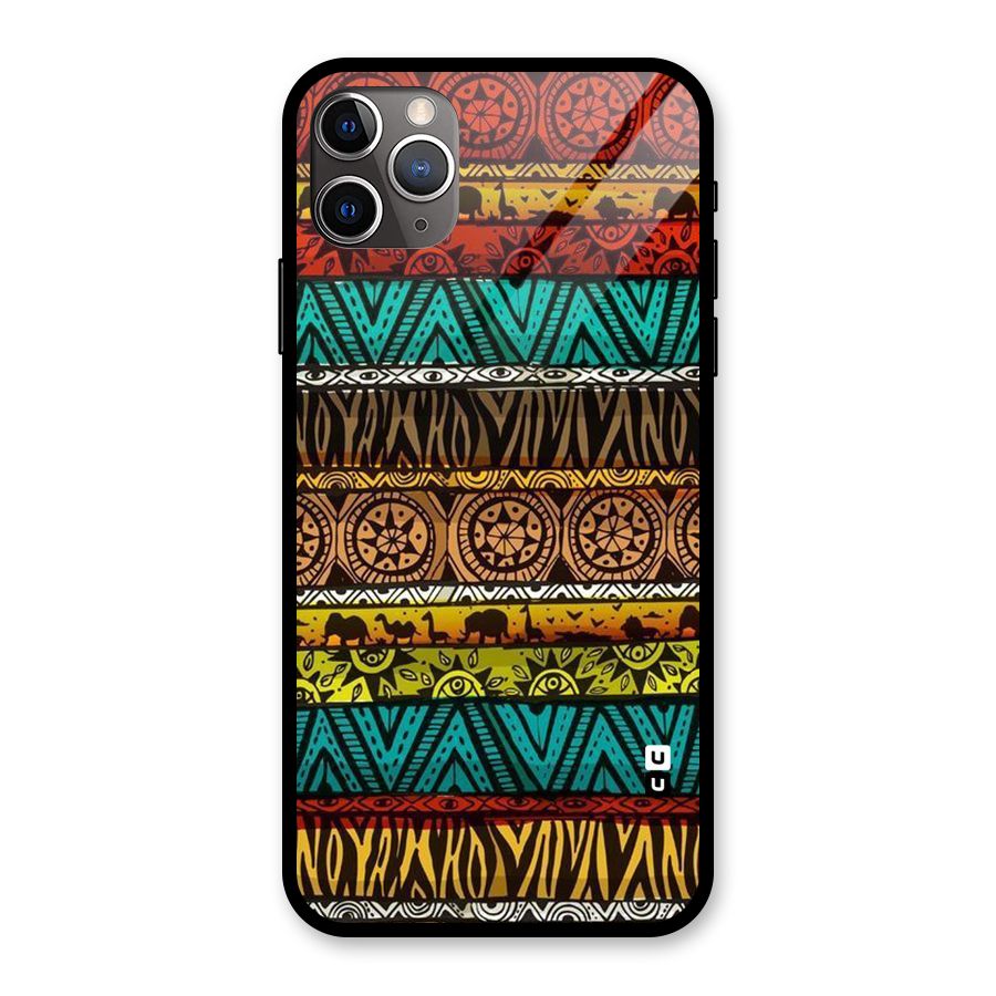 African Design Pattern Glass Back Case for iPhone 11 Pro Max