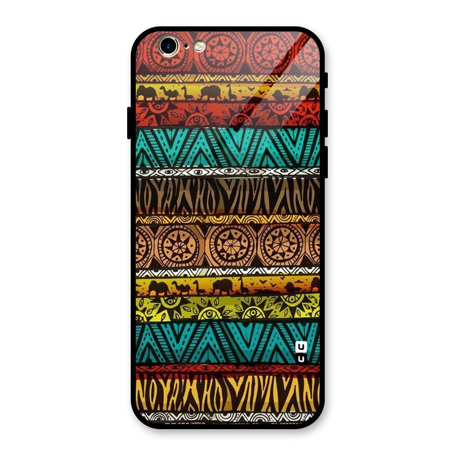 African Design Pattern Glass Back Case for iPhone 6 6S
