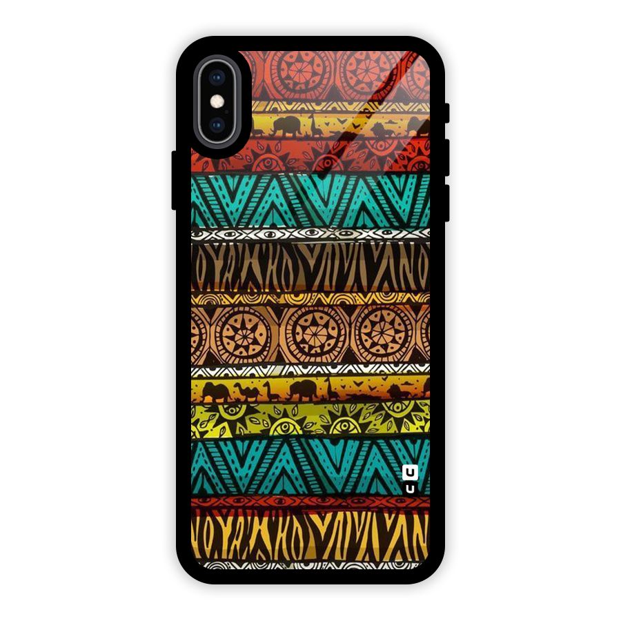 African Design Pattern Glass Back Case for iPhone XS Max