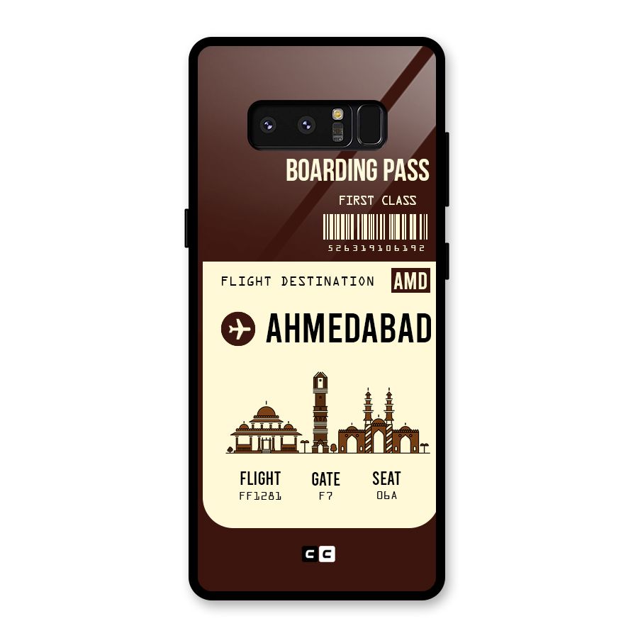 Ahmedabad Boarding Pass Glass Back Case for Galaxy Note 8