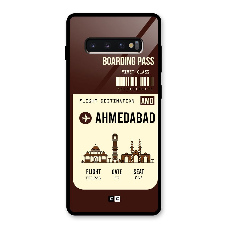 Ahmedabad Boarding Pass Glass Back Case for Galaxy S10 Plus
