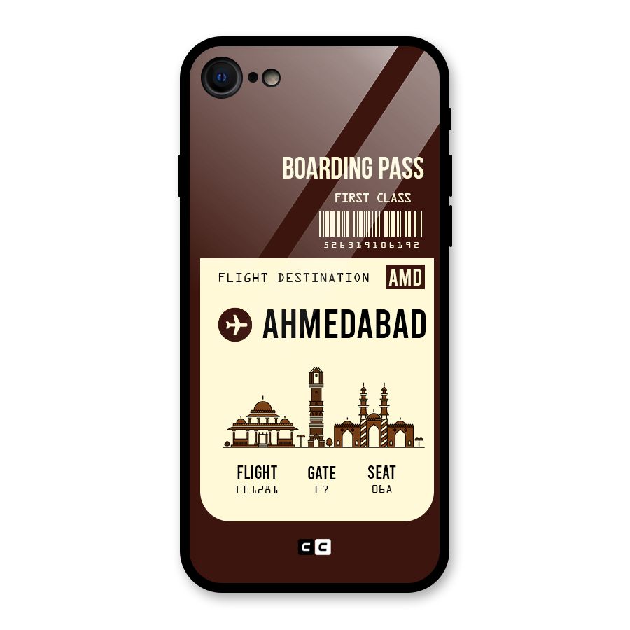 Ahmedabad Boarding Pass Glass Back Case for iPhone 7