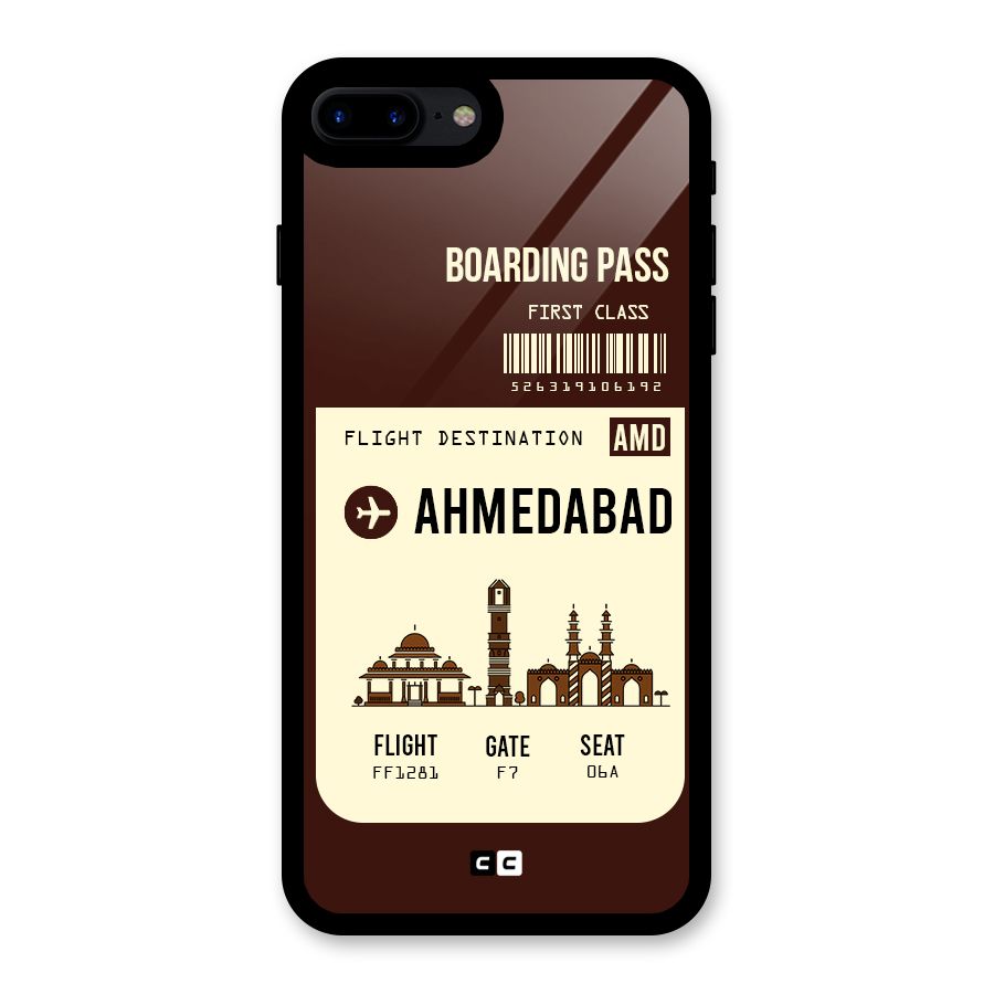 Ahmedabad Boarding Pass Glass Back Case for iPhone 7 Plus