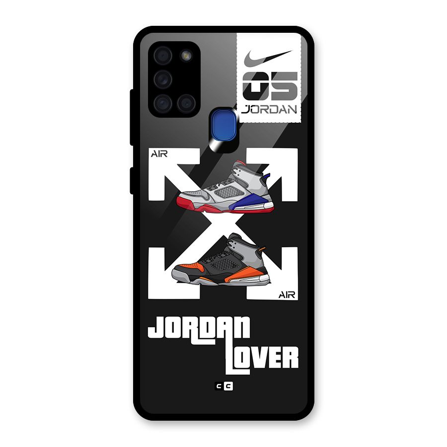 Air Shoe Lover Glass Back Case for Galaxy A21s