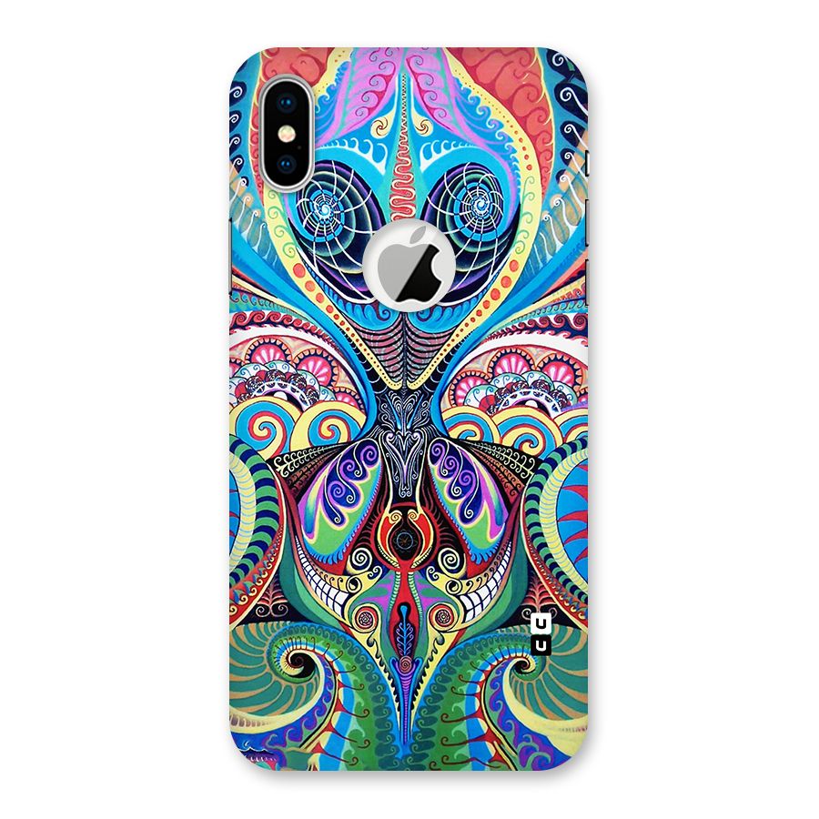 Alien Psychedelic Art Back Case for iPhone X Logo Cut