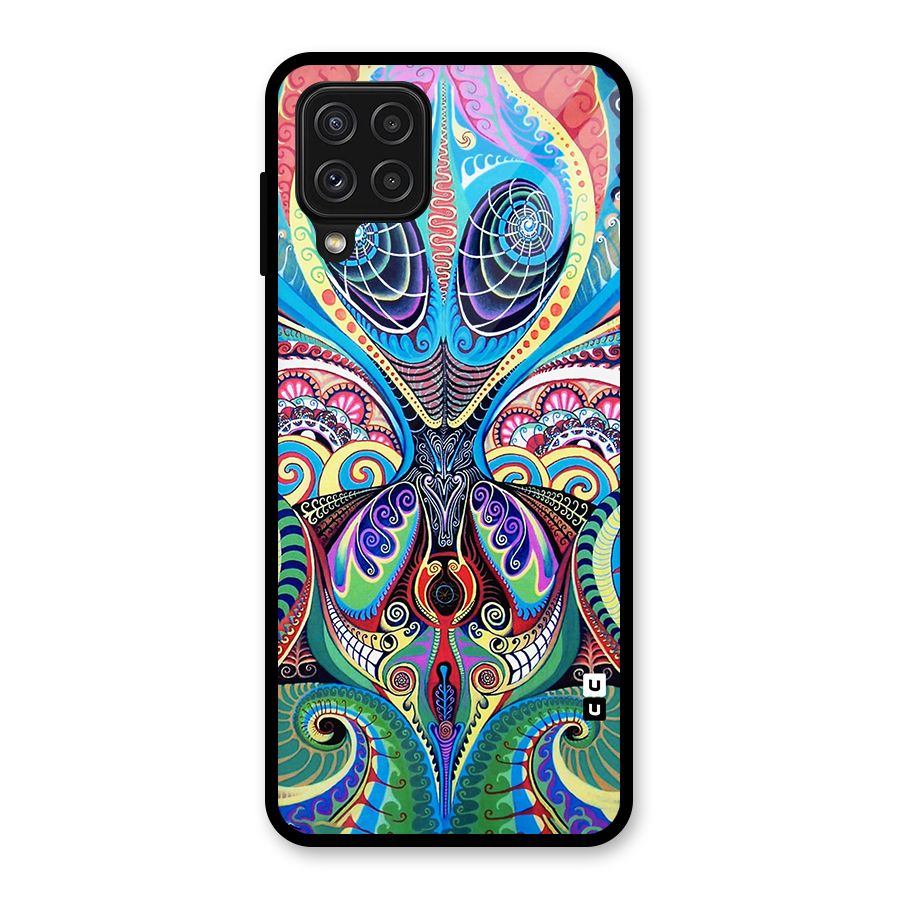 Alien Psychedelic Art Glass Back Case for Galaxy A22 4G