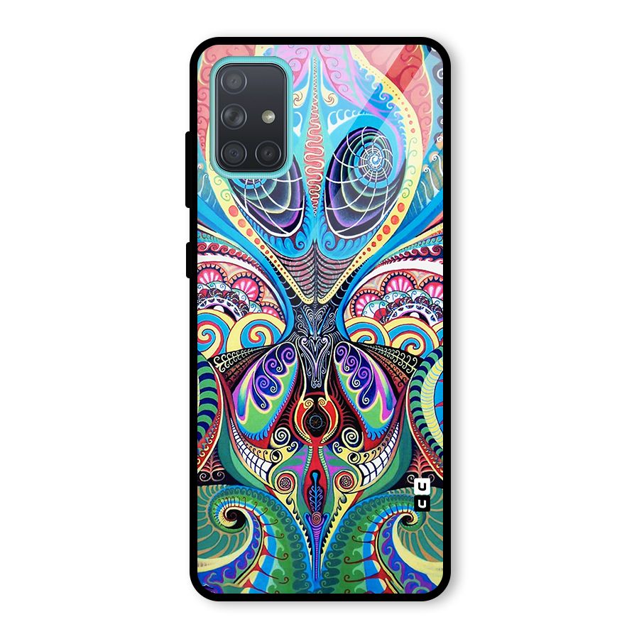 Alien Psychedelic Art Glass Back Case for Galaxy A71