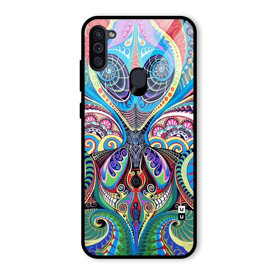 Alien Psychedelic Art Glass Back Case for Galaxy M11