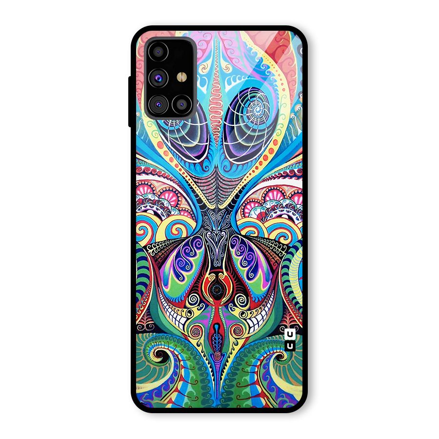Alien Psychedelic Art Glass Back Case for Galaxy M31s