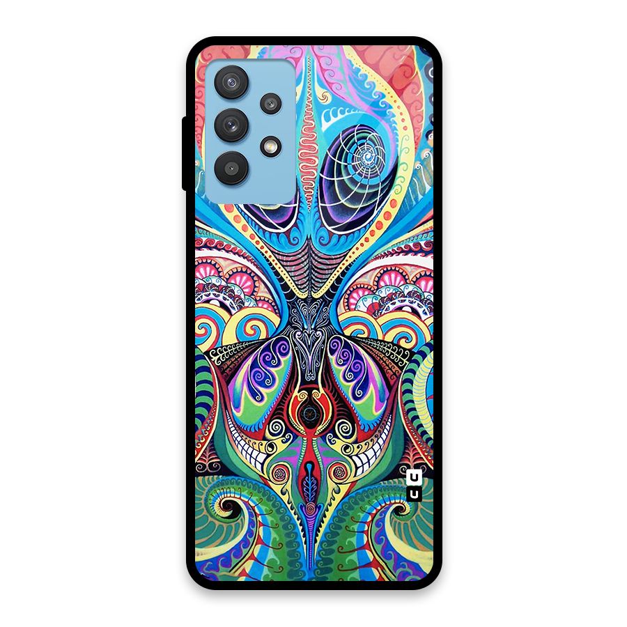 Alien Psychedelic Art Glass Back Case for Galaxy M32 5G