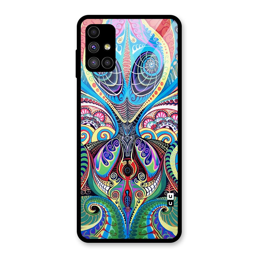 Alien Psychedelic Art Glass Back Case for Galaxy M51