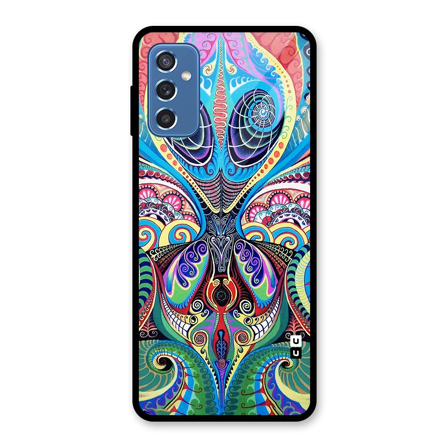 Alien Psychedelic Art Glass Back Case for Galaxy M52 5G