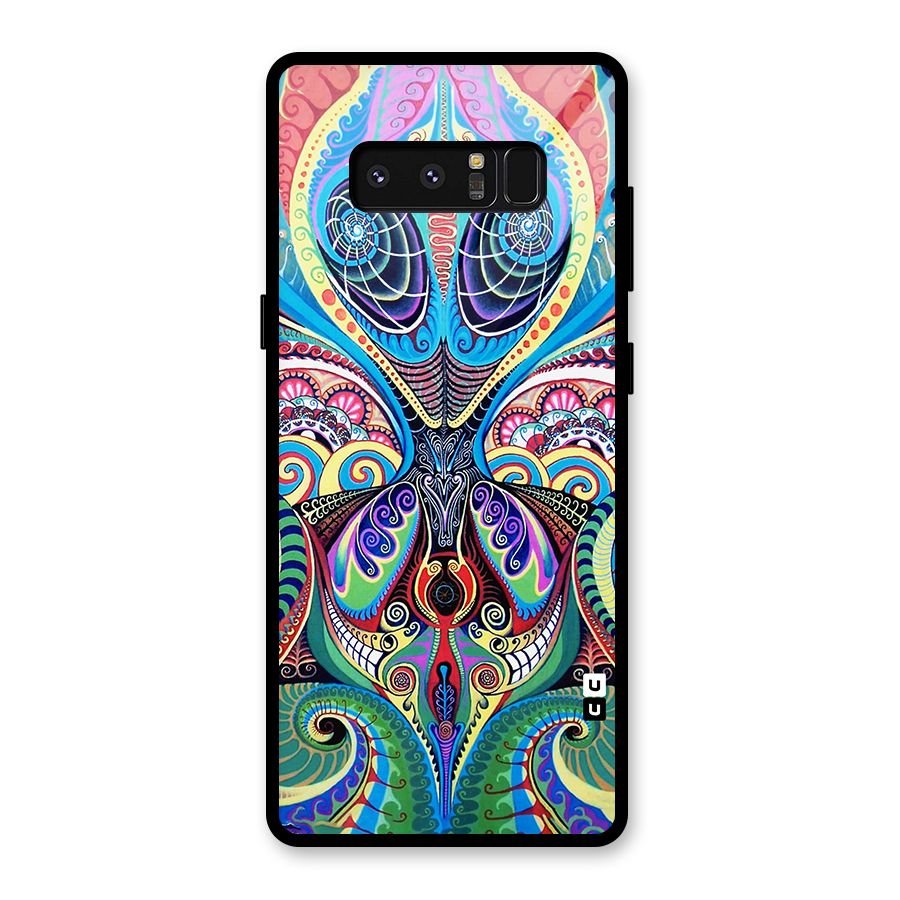 Alien Psychedelic Art Glass Back Case for Galaxy Note 8