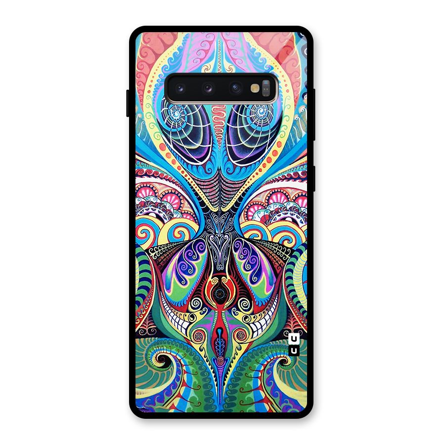 Alien Psychedelic Art Glass Back Case for Galaxy S10 Plus