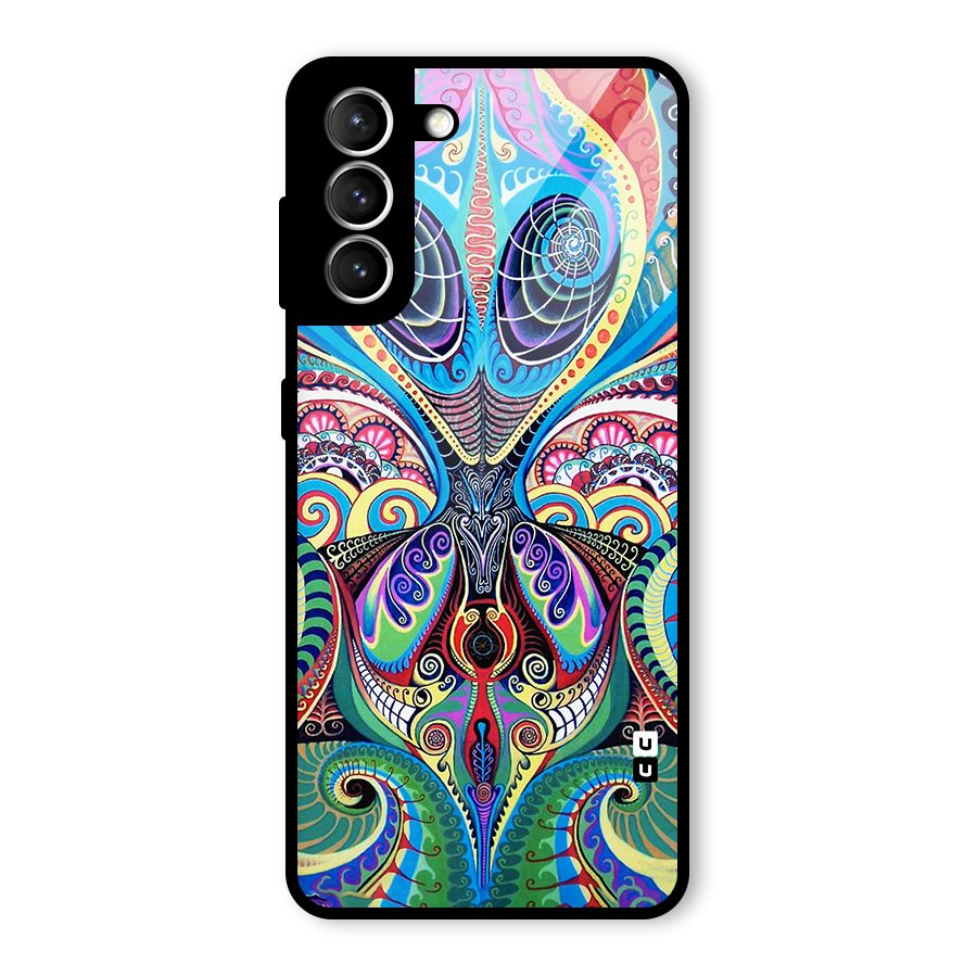 Alien Psychedelic Art Glass Back Case for Galaxy S21 5G