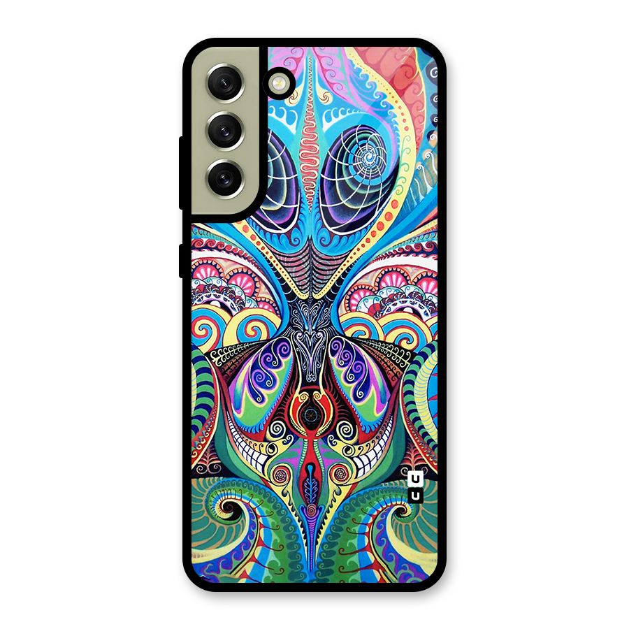 Alien Psychedelic Art Glass Back Case for Galaxy S21 FE 5G