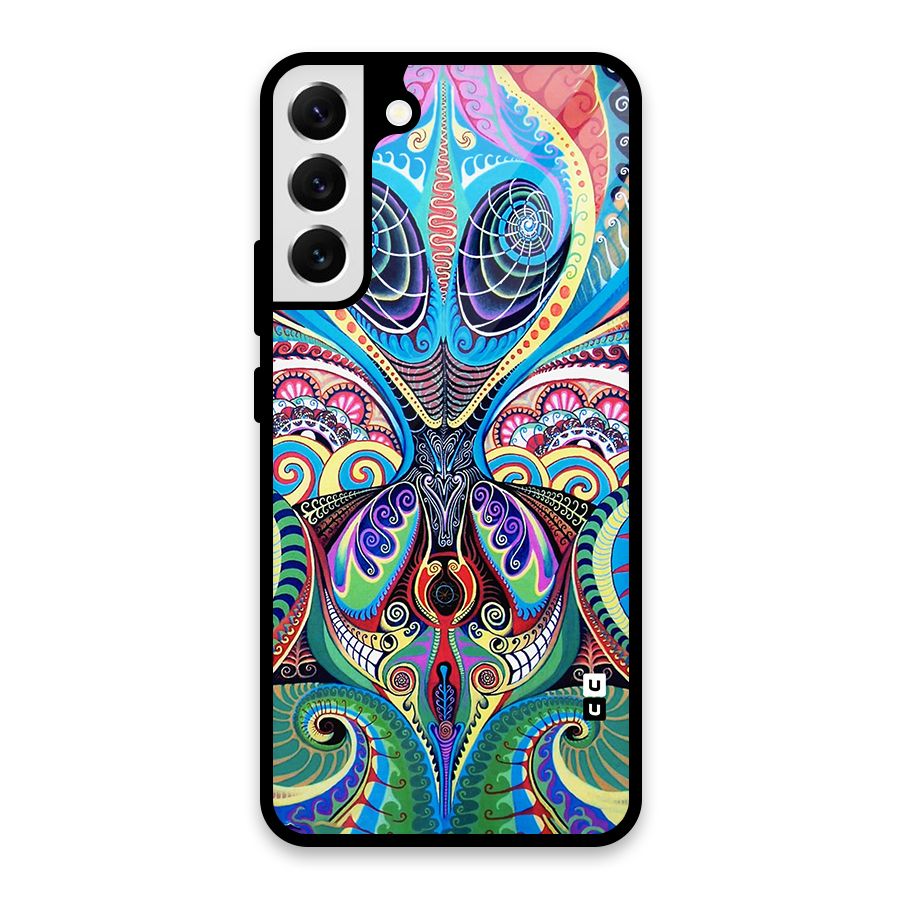 Alien Psychedelic Art Glass Back Case for Galaxy S22 Plus 5G