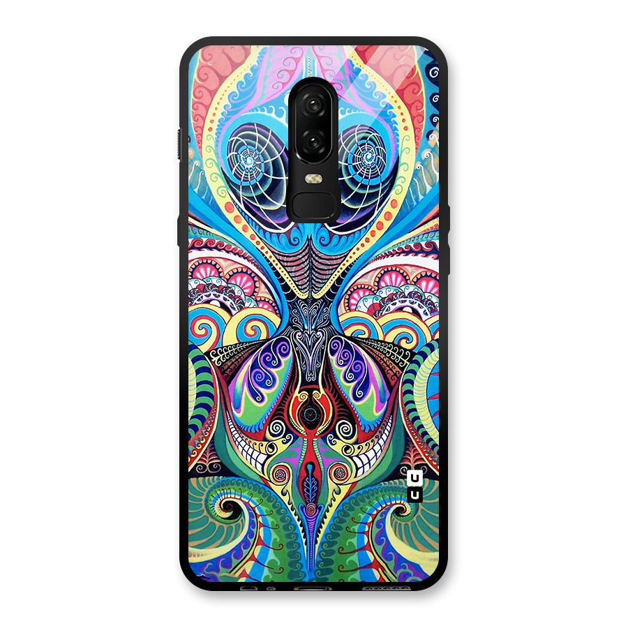 Alien Psychedelic Art Glass Back Case for OnePlus 6