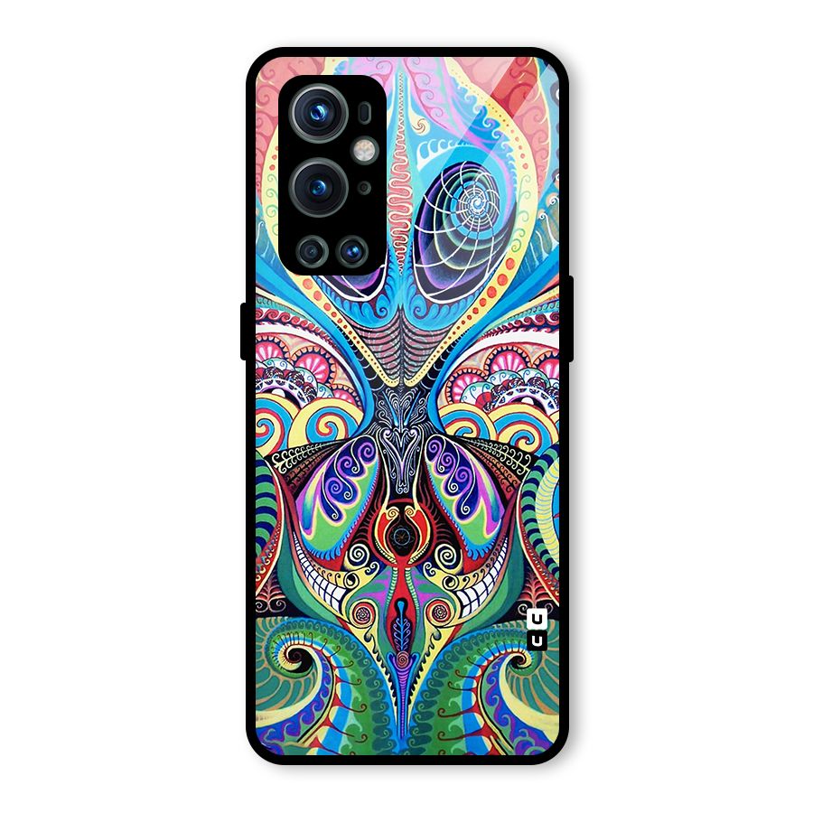Alien Psychedelic Art Glass Back Case for OnePlus 9 Pro