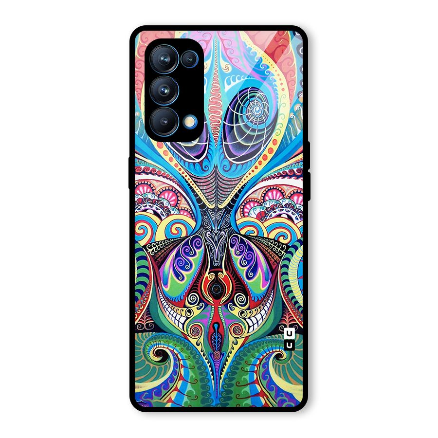 Alien Psychedelic Art Glass Back Case for Oppo Reno5 Pro 5G