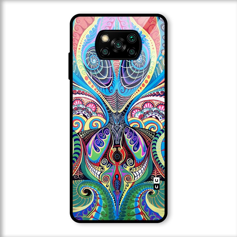 Alien Psychedelic Art Glass Back Case for Poco X3