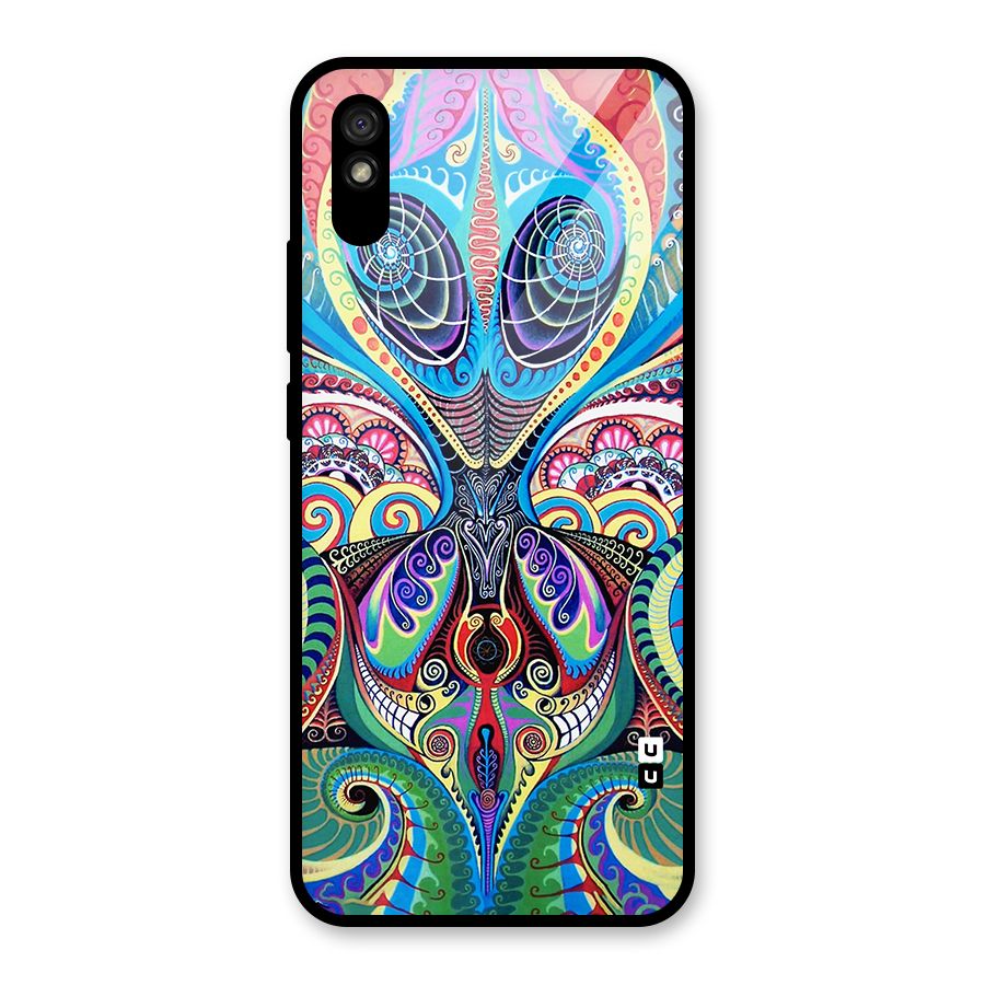 Alien Psychedelic Art Glass Back Case for Redmi 9A