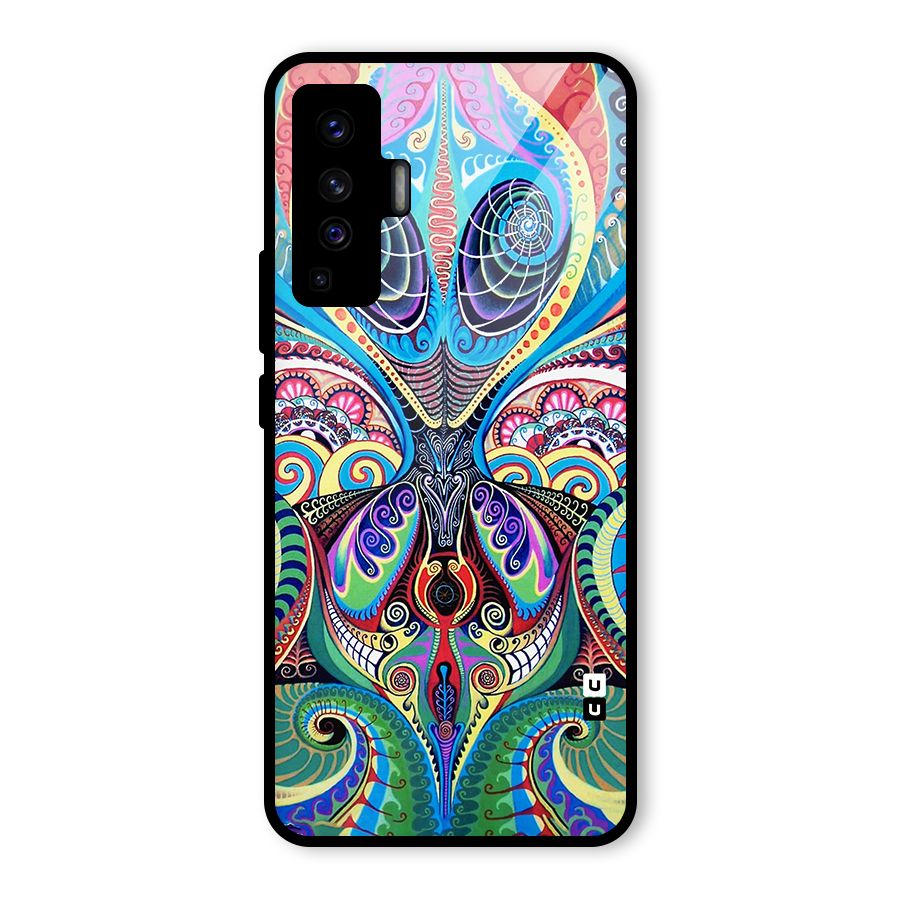 Alien Psychedelic Art Glass Back Case for Vivo X50