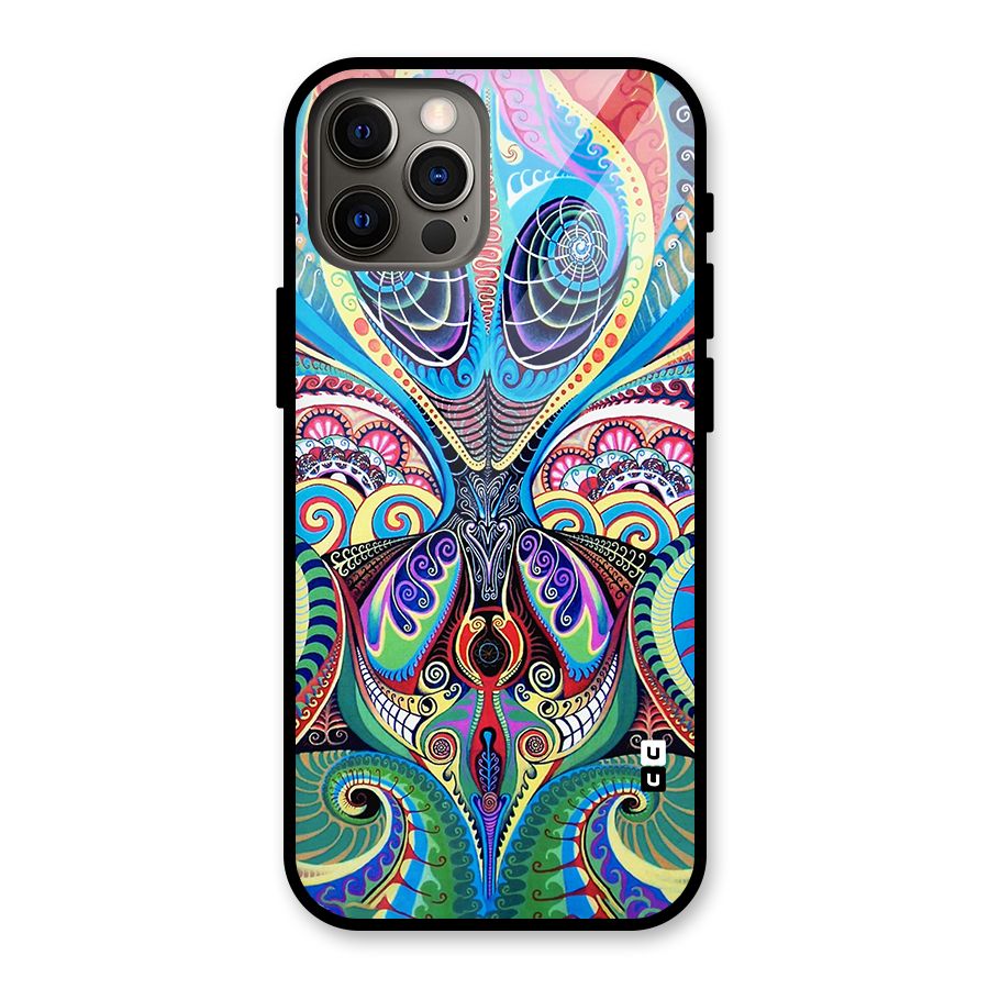 Alien Psychedelic Art Glass Back Case for iPhone 12 Pro