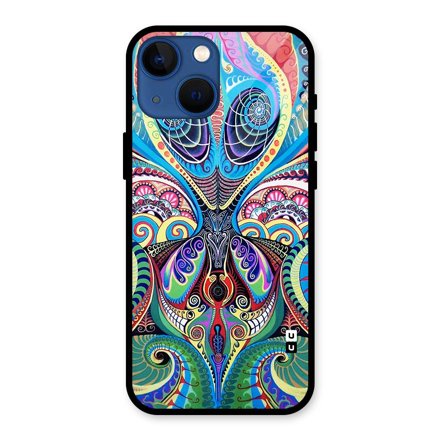 Alien Psychedelic Art Glass Back Case for iPhone 13 Mini