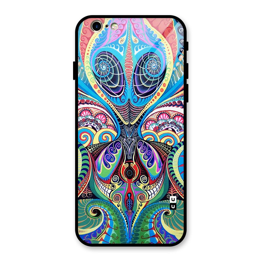 Alien Psychedelic Art Glass Back Case for iPhone 6 6S