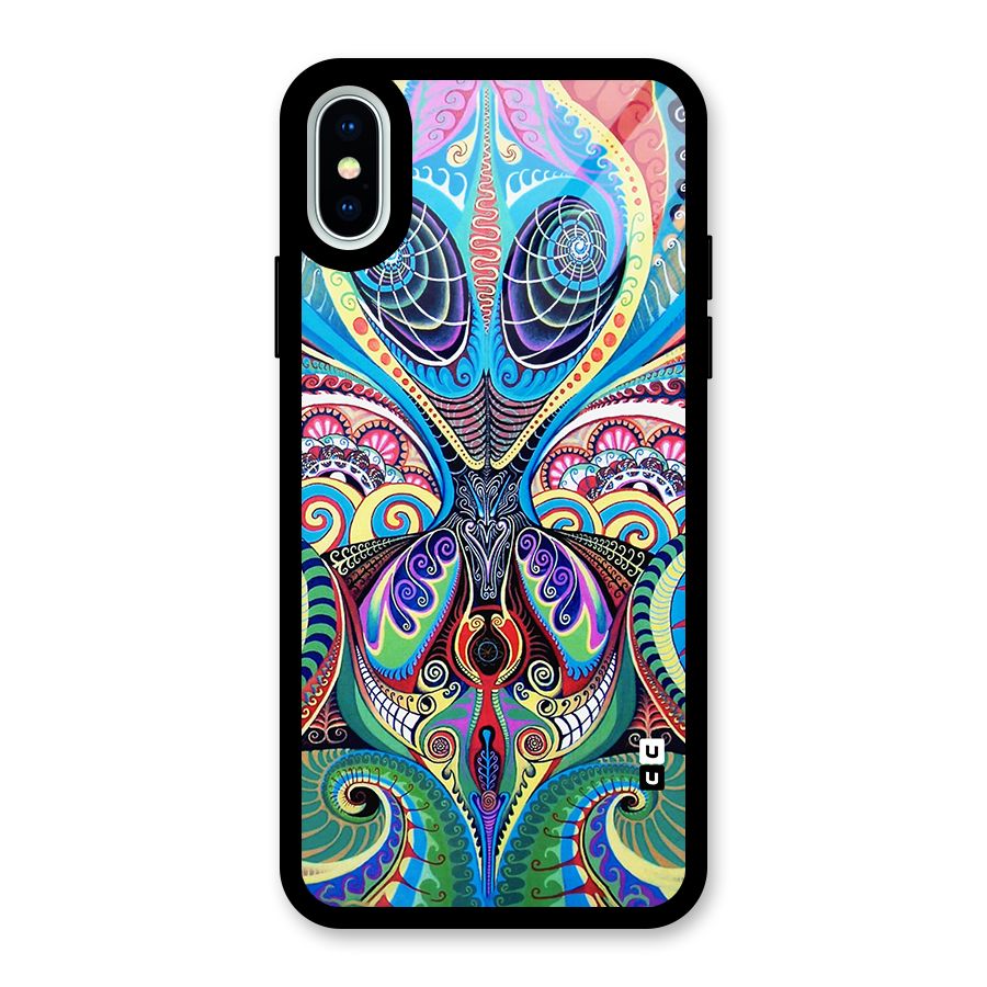 Alien Psychedelic Art Glass Back Case for iPhone X