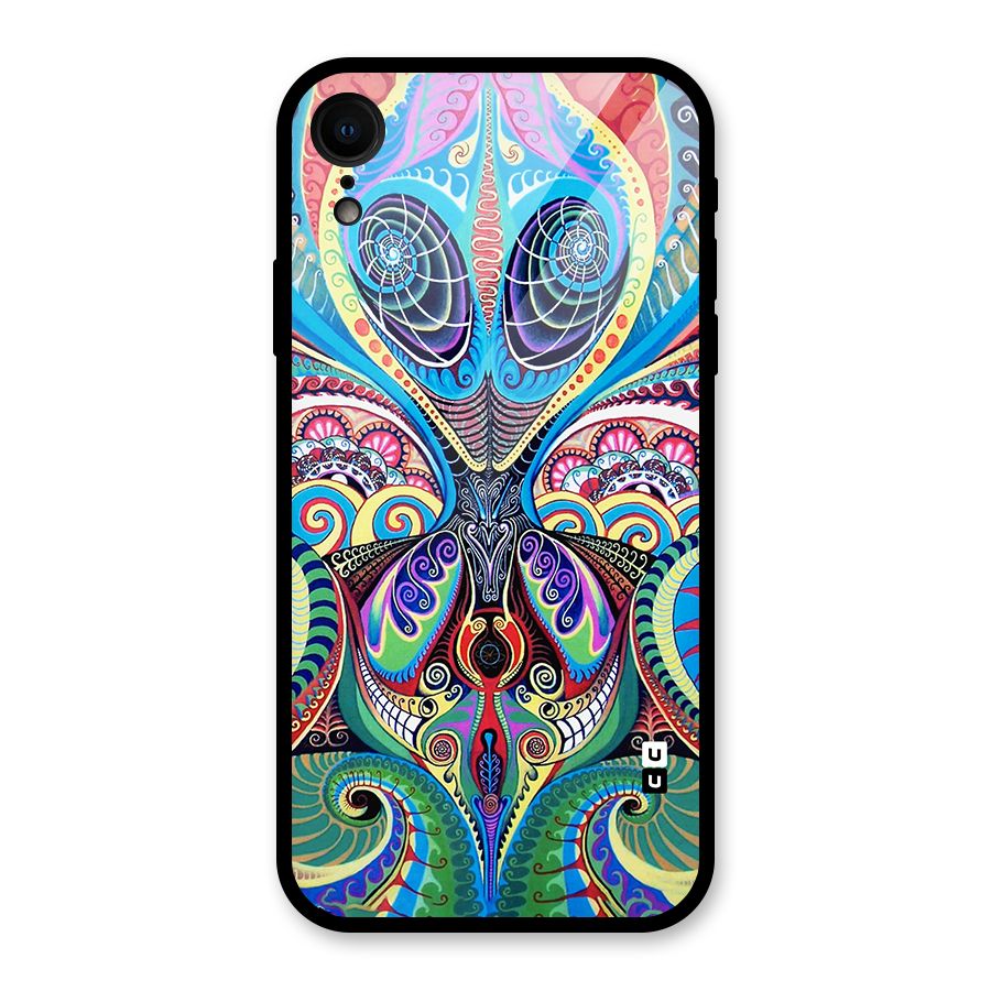 Alien Psychedelic Art Glass Back Case for iPhone XR