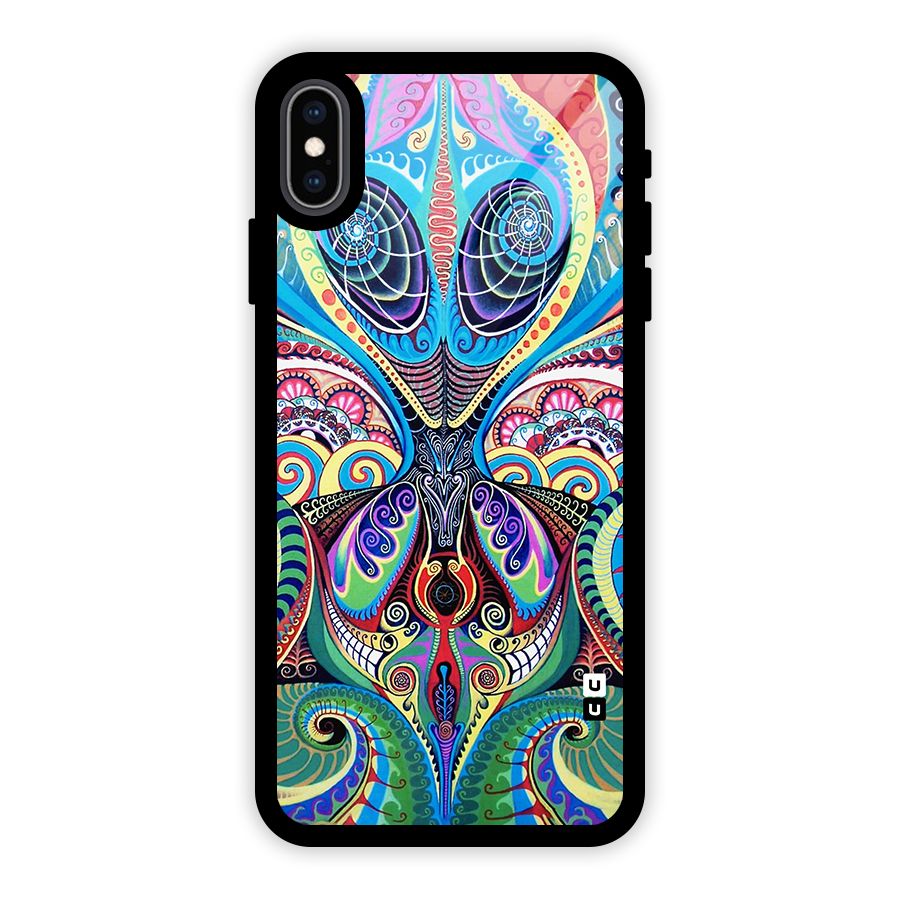 Alien Psychedelic Art Glass Back Case for iPhone XS Max