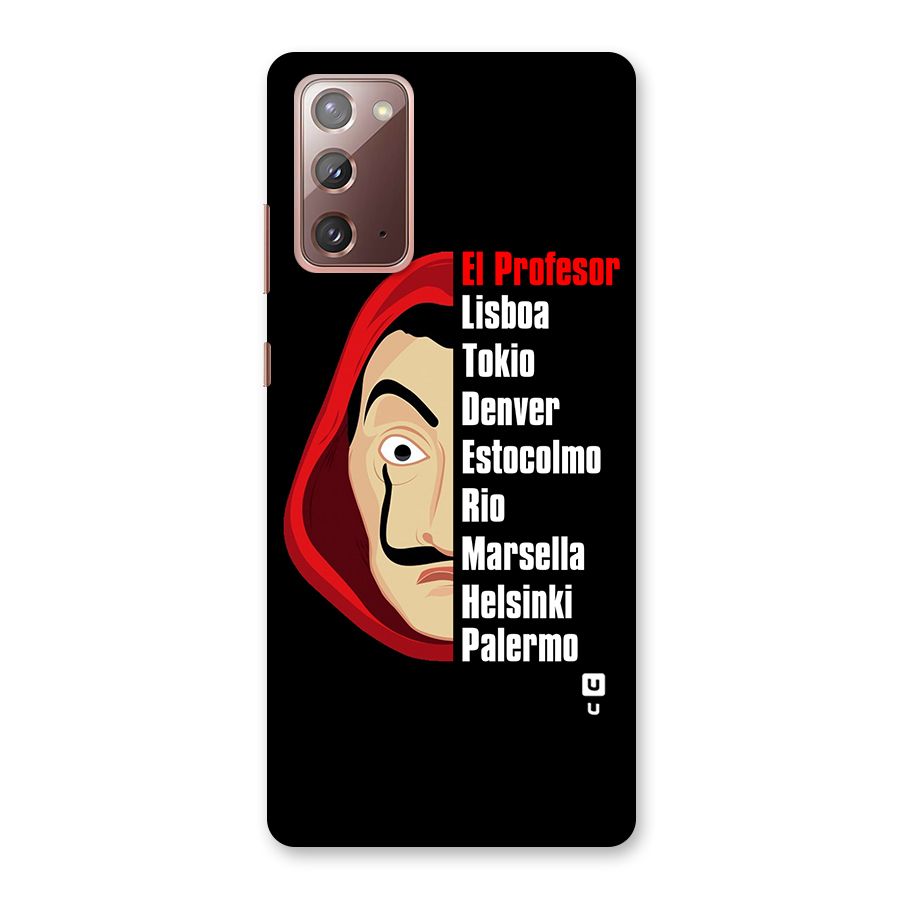 All Members Money Heist Back Case for Galaxy Note 20