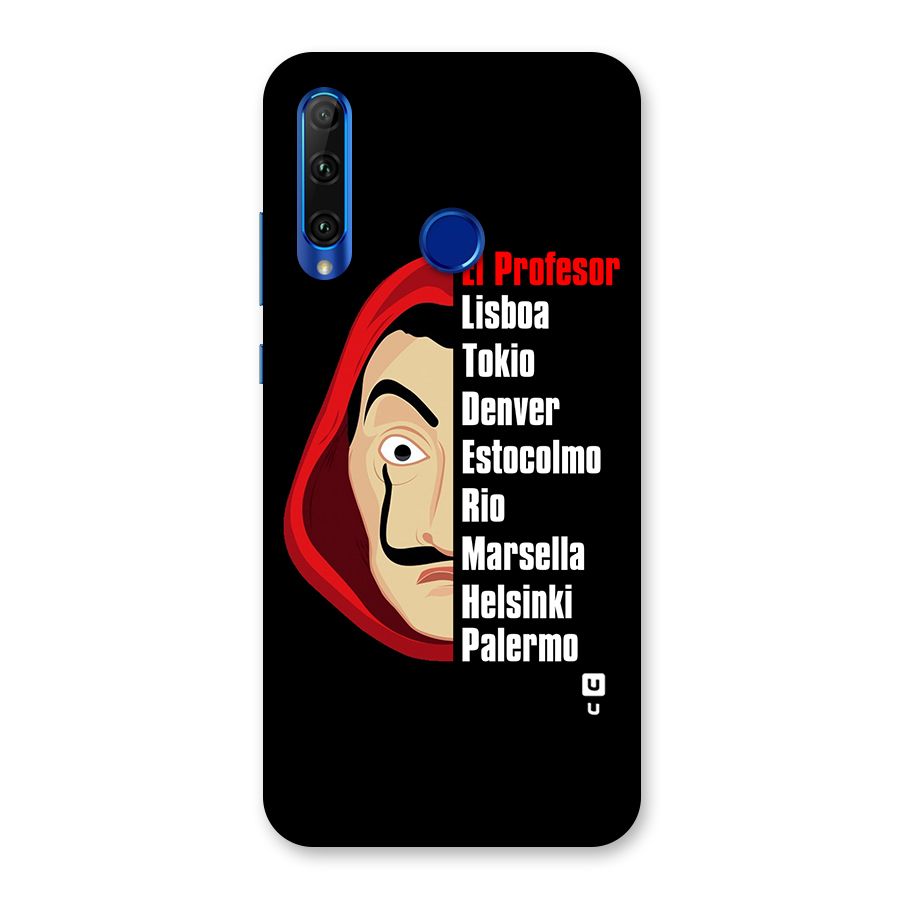 All Members Money Heist Back Case for Honor 20i