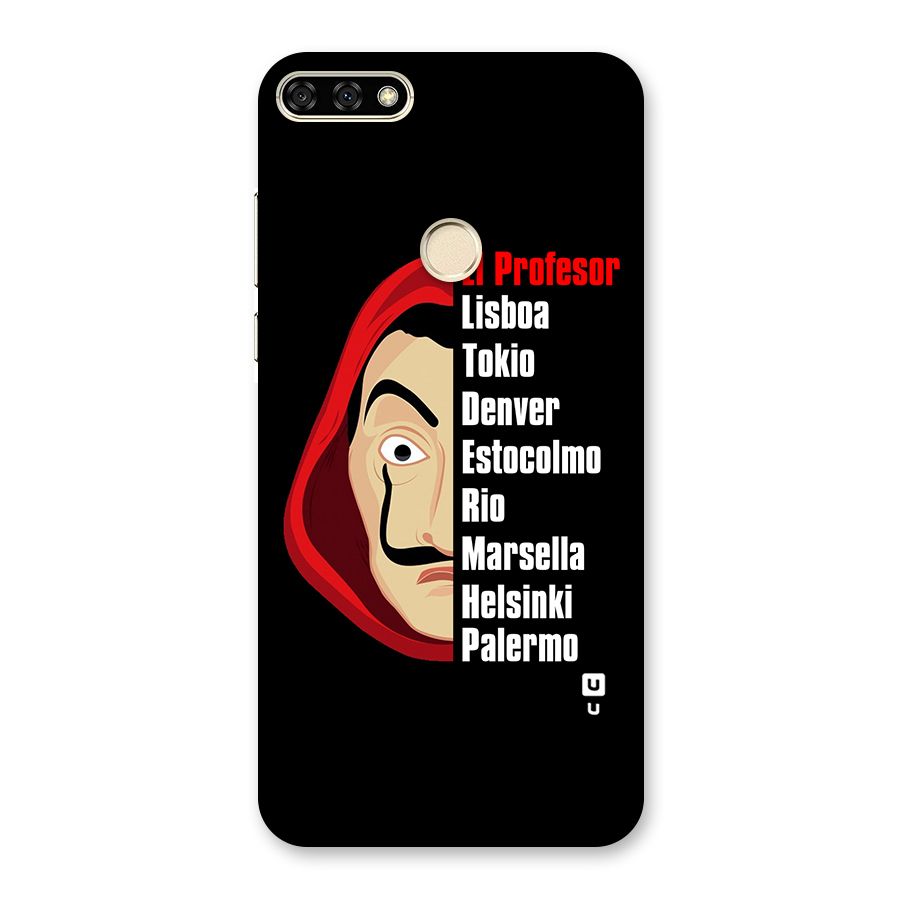 All Members Money Heist Back Case for Honor 7A