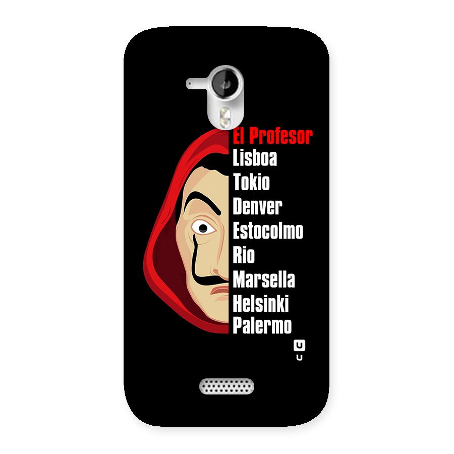 All Members Money Heist Back Case for Micromax Canvas HD A116