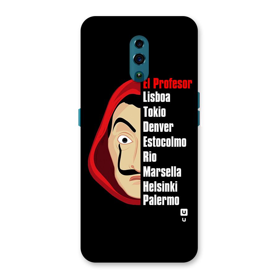 All Members Money Heist Back Case for Oppo Reno