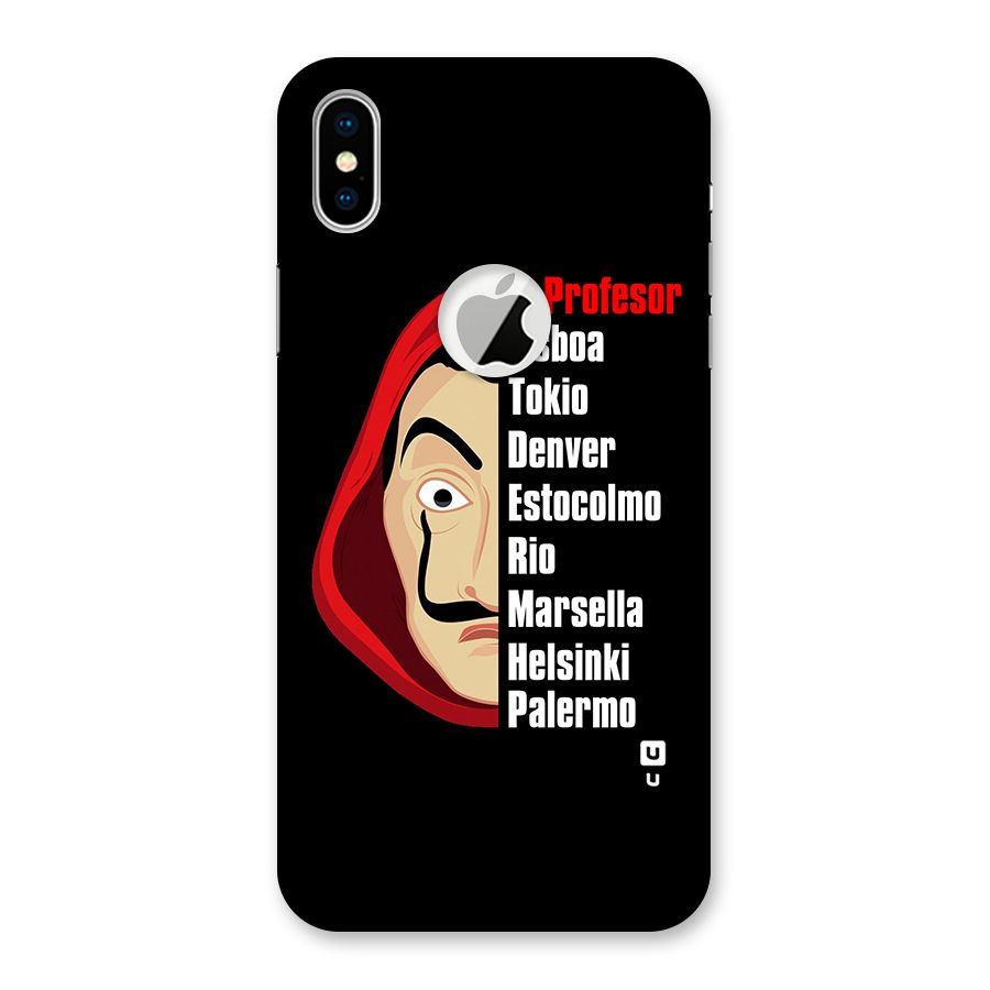 All Members Money Heist Back Case for iPhone X Logo Cut