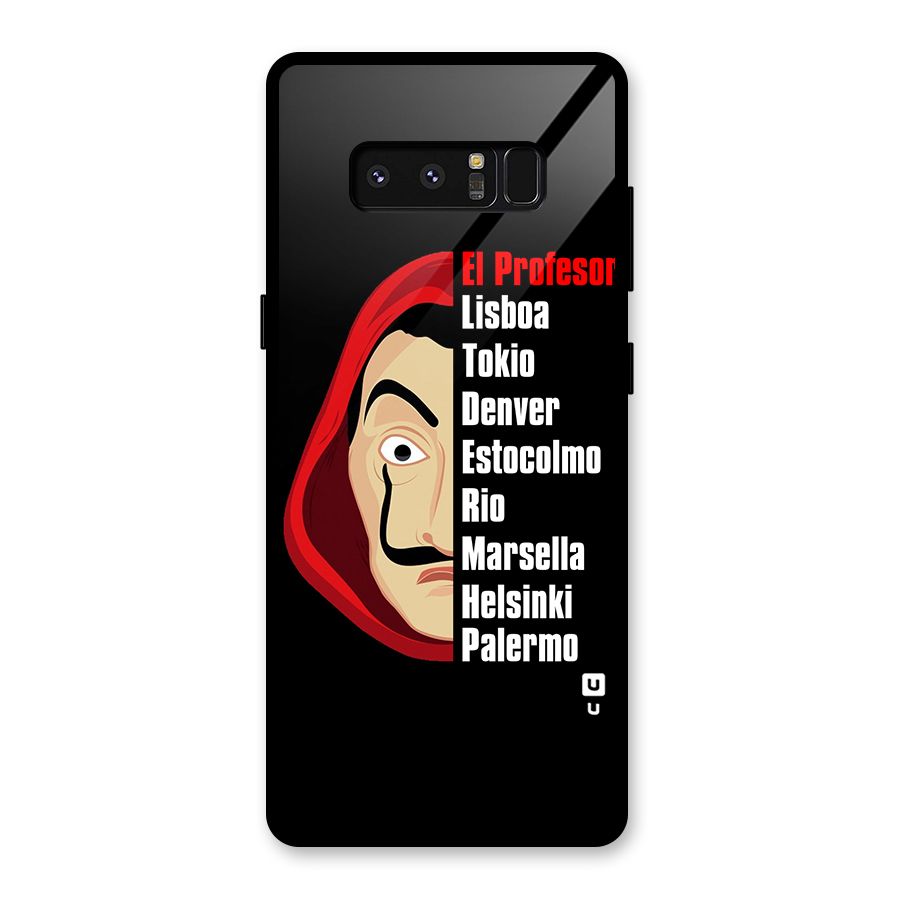 All Members Money Heist Glass Back Case for Galaxy Note 8