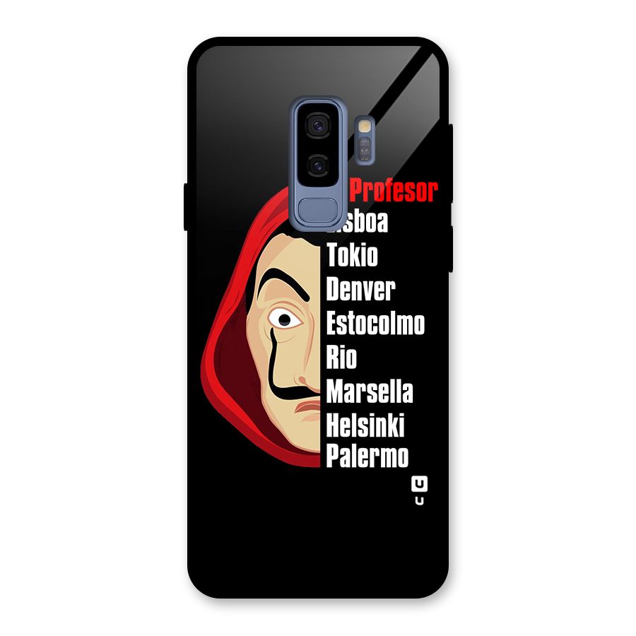 All Members Money Heist Glass Back Case for Galaxy S9 Plus