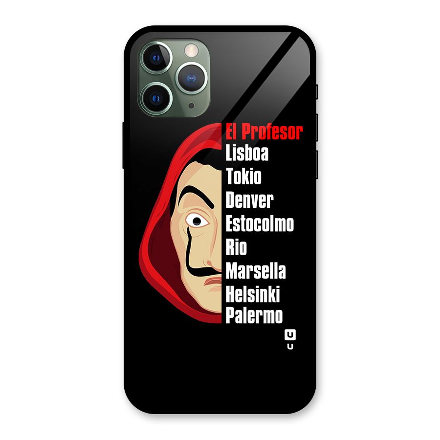 All Members Money Heist Glass Back Case for iPhone 11 Pro