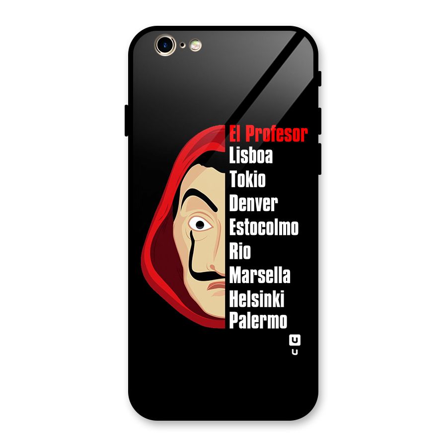 All Members Money Heist Glass Back Case for iPhone 6 6S