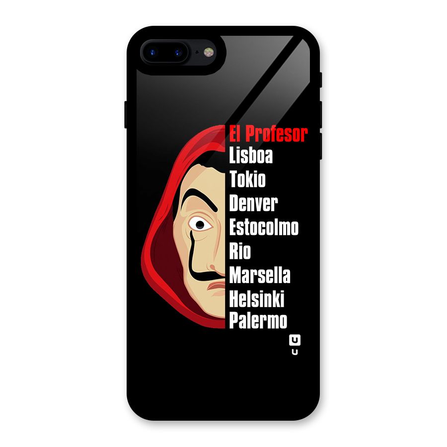 All Members Money Heist Glass Back Case for iPhone 8 Plus