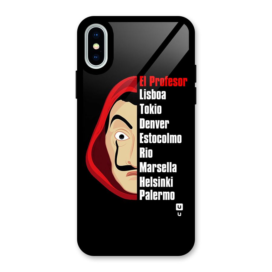 All Members Money Heist Glass Back Case for iPhone X