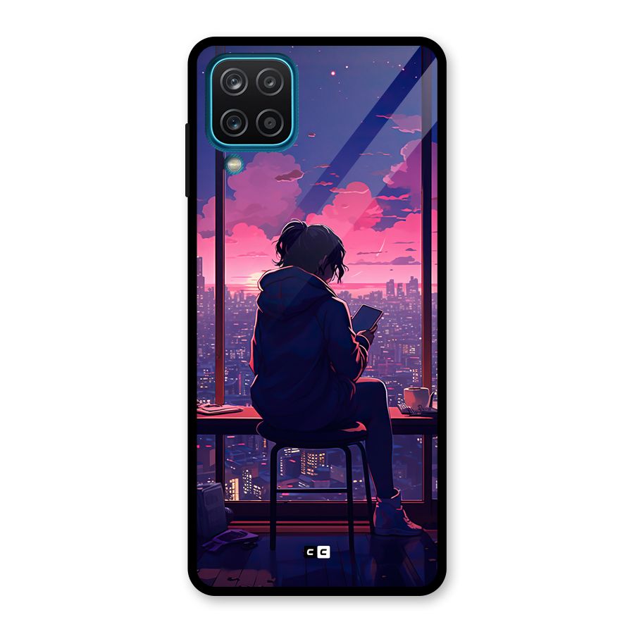 Alone Anime Glass Back Case for Galaxy A12