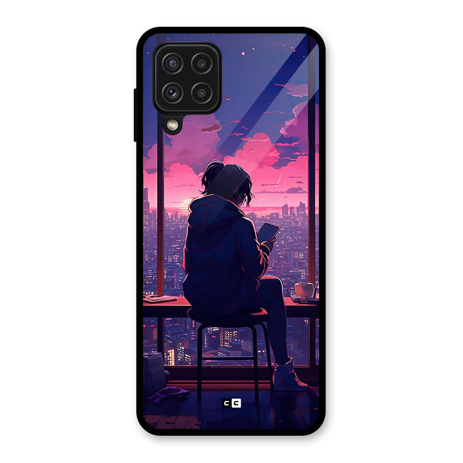 Alone Anime Glass Back Case for Galaxy A22 4G