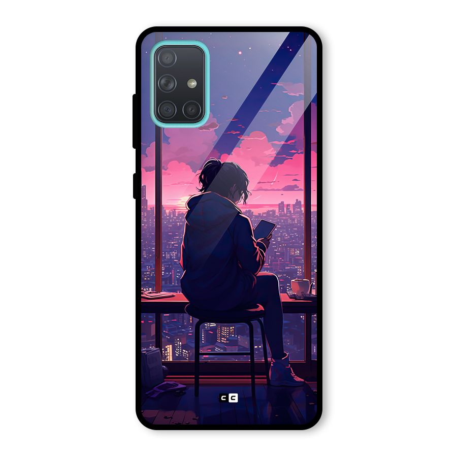 Alone Anime Glass Back Case for Galaxy A71